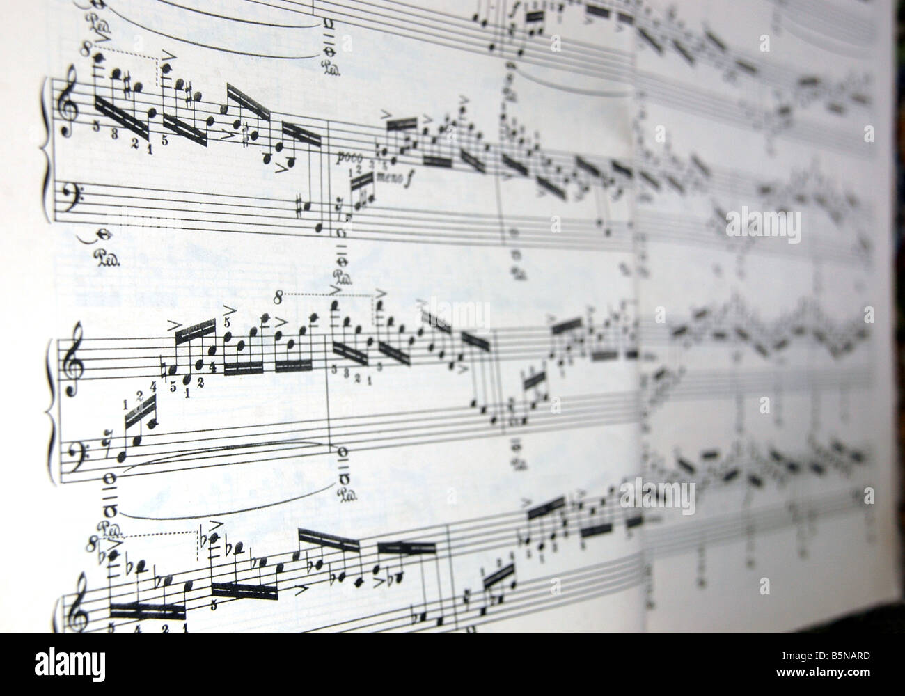 A close up of sheet music for the piano Stock Photo - Alamy