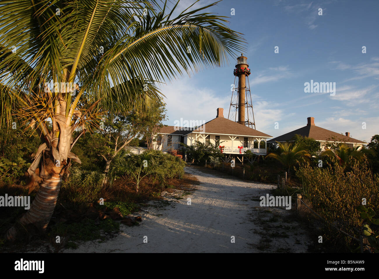 Sanibel Island Lighthouse at Christmas time Stock Photo Alamy