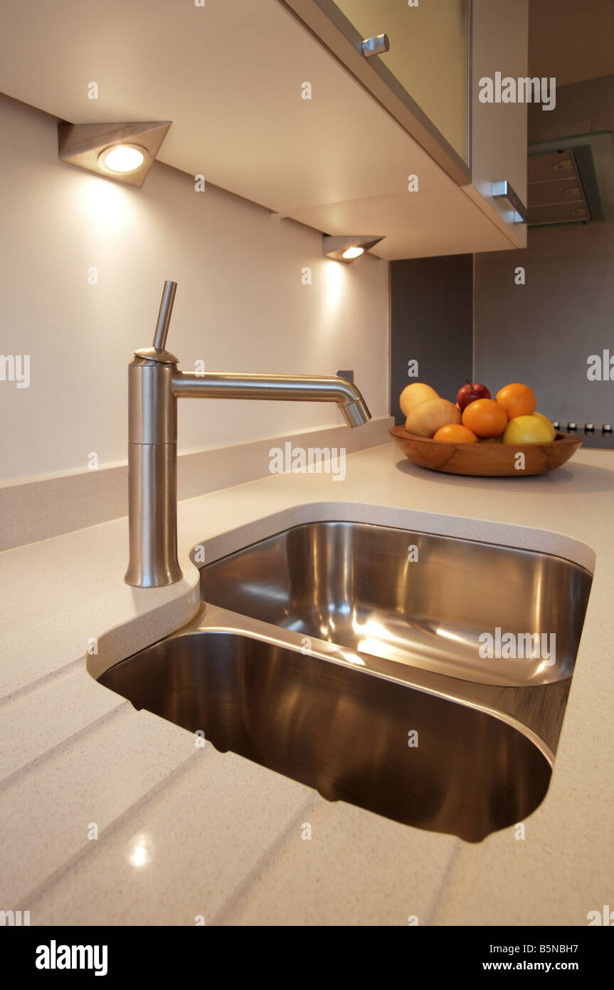 Corian Worktop With Sink Cut Out Stock Photo 20753747 Alamy