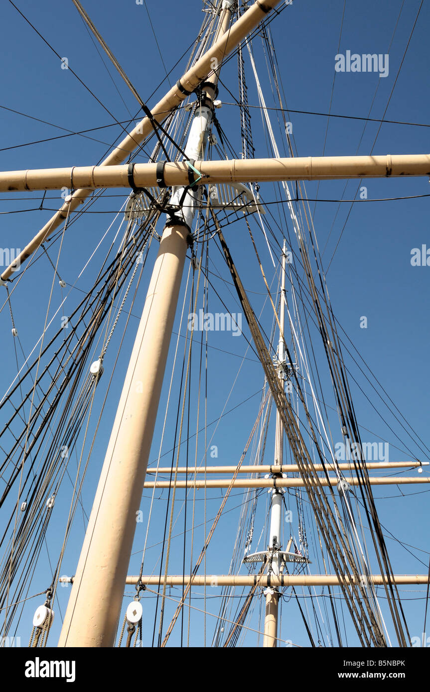 Ships mast and rigging Stock Photo