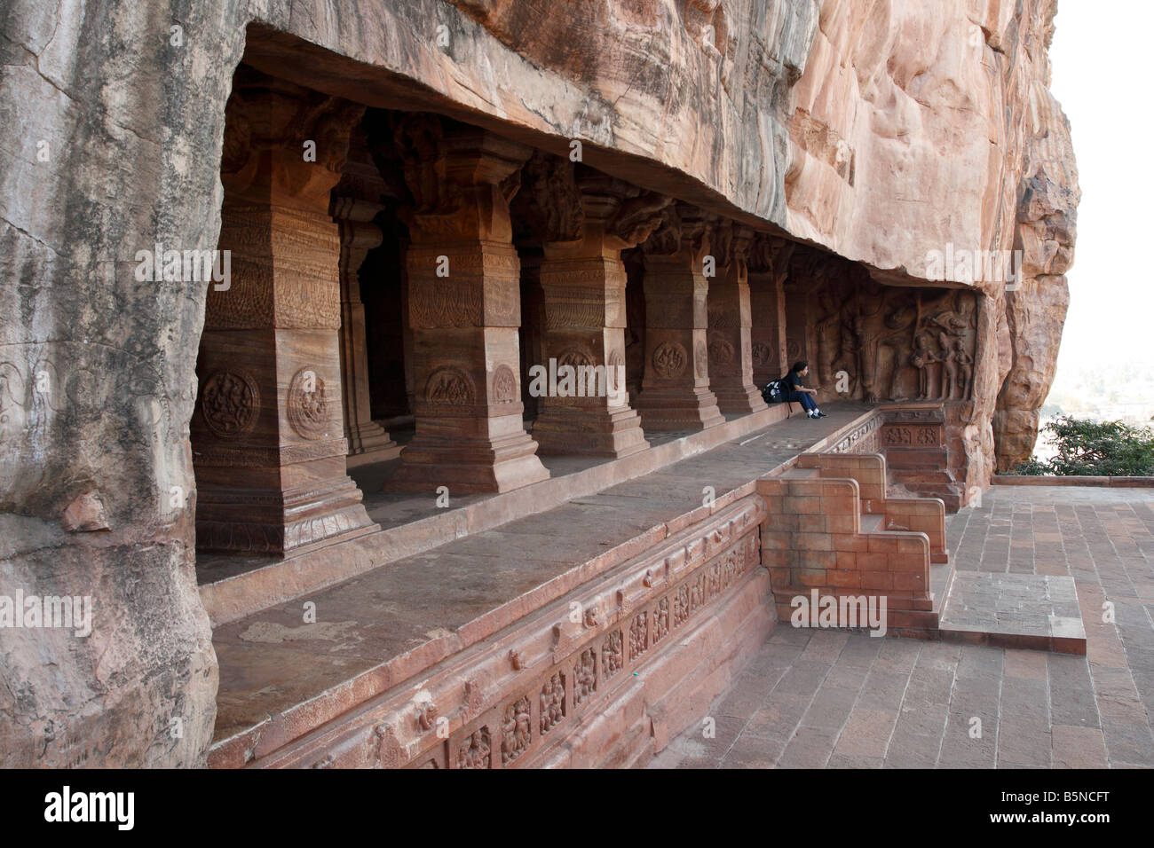Decorations at the pillars of a hindu temple dedicated to Shiva at the ...