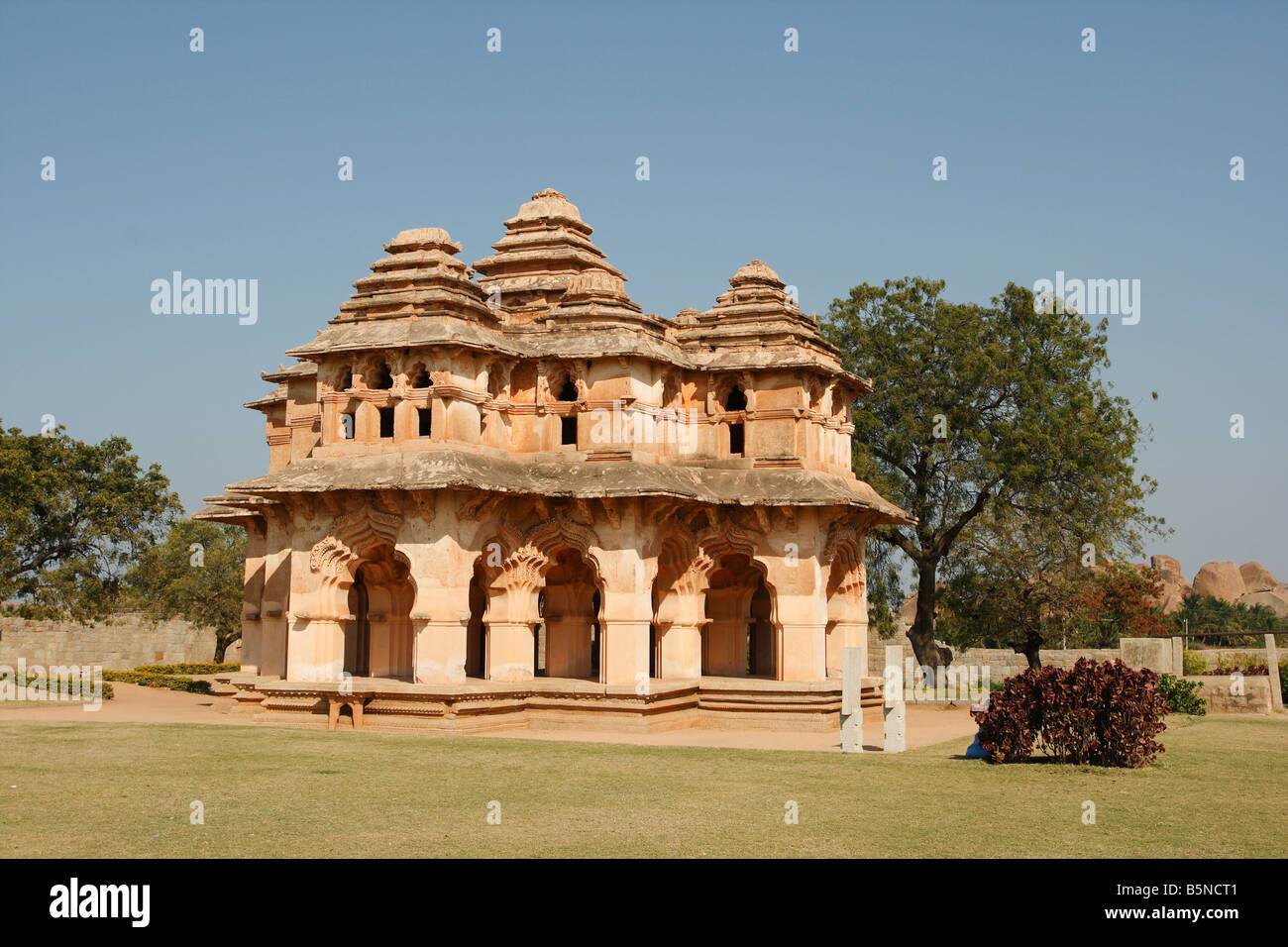 Lotus Mahal temple at the ancient site of Hampi, Karnataka, India Stock Photo