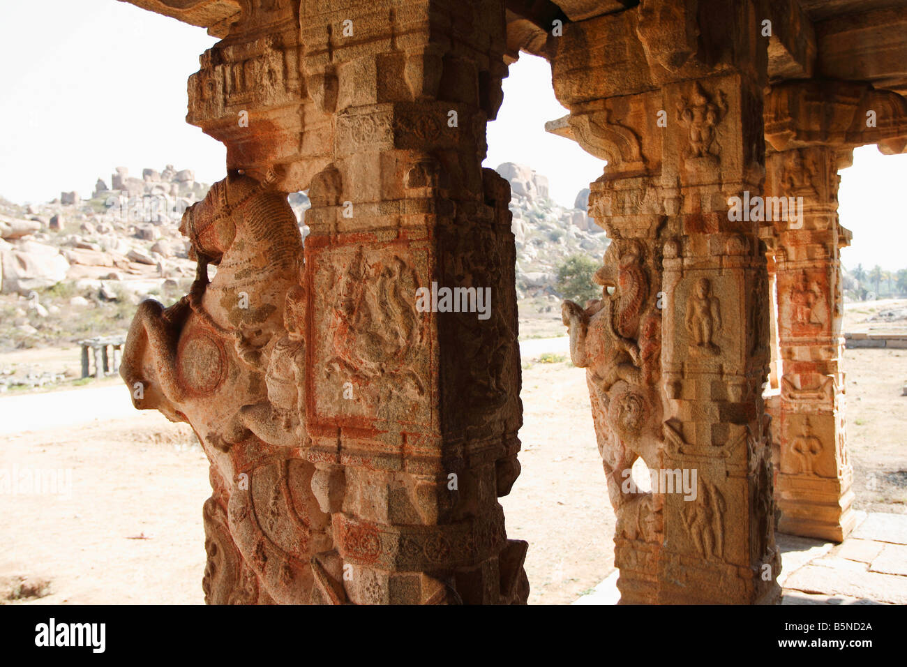Decorated ancient Hindu temple dedicated to Shiva at the ancient site ...