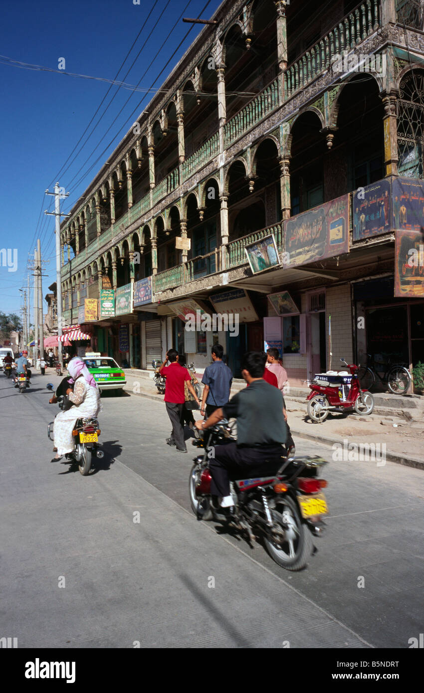 July 1, 2006 - Historic district of the city of Kashgar in the Chinese province of Xinjiang. Stock Photo