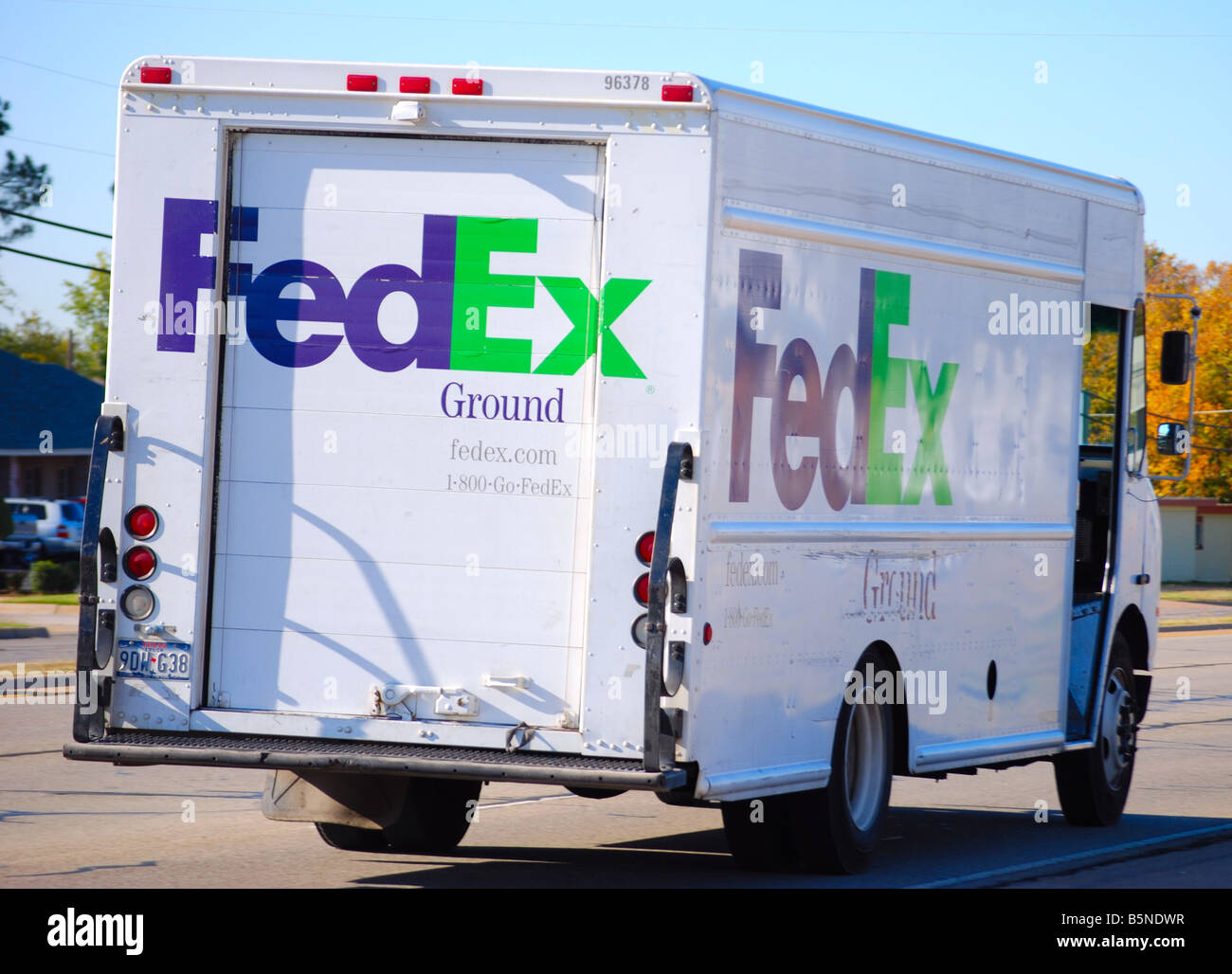 Fed Ex delivery truck Stock Photo