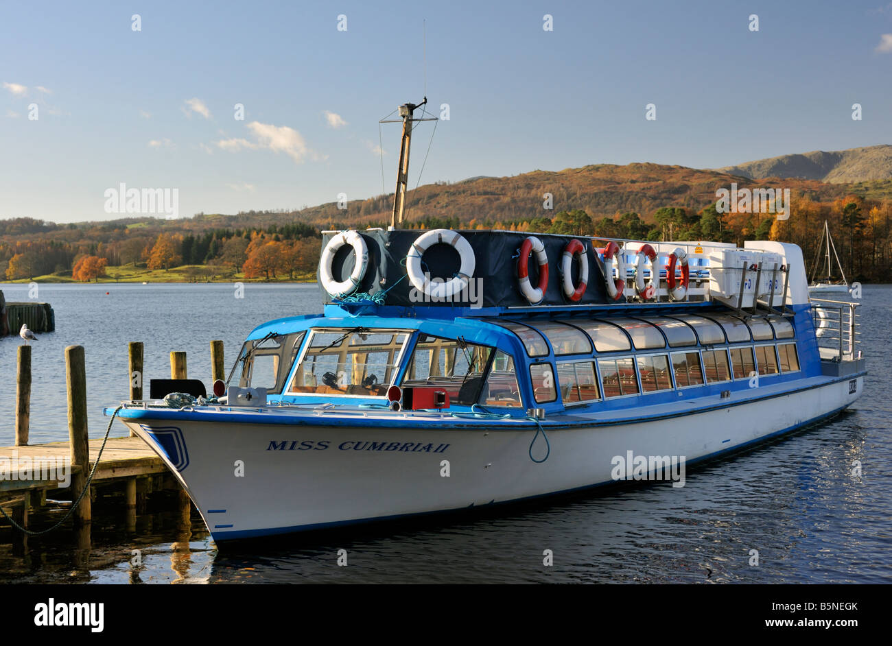 "Miss Cumbria II", passenger cruiser. Windermere, Waterhead, Ambleside, Lake District National Park, Cumbria, England. Stock Photo
