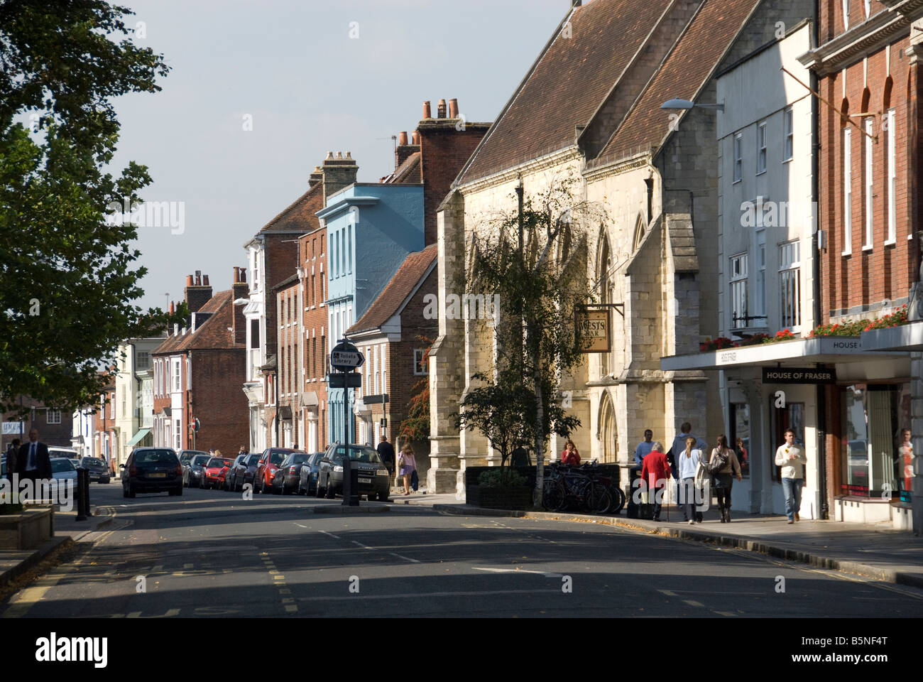 Shopping Street in Chichester Stock Photo