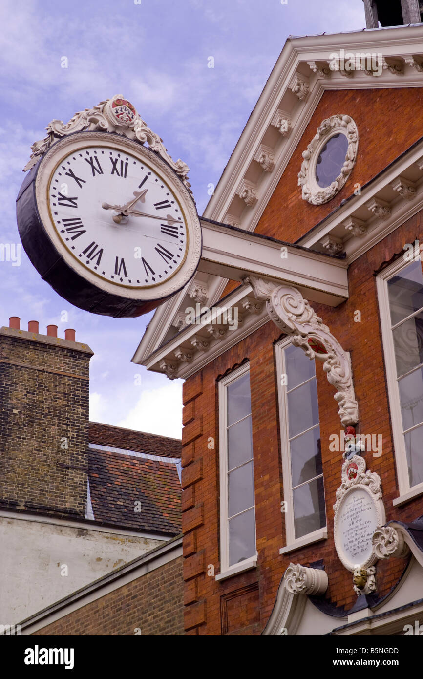 Rochester Corn Exchange clock.Rochester High street Stock Photo Alamy