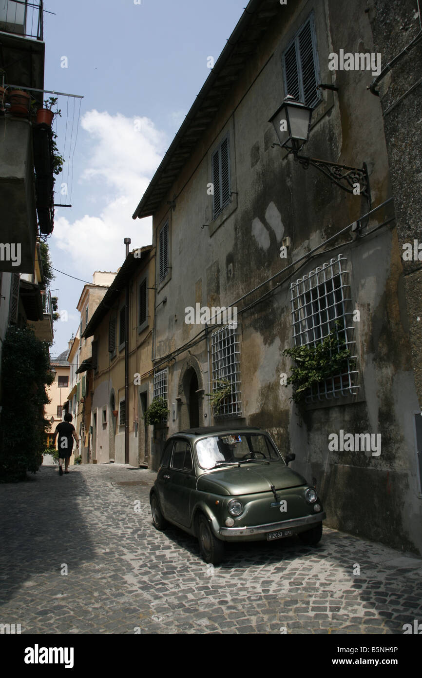 old fiat 500 car in street in castel gandolfo, lazio, italy Stock Photo ...