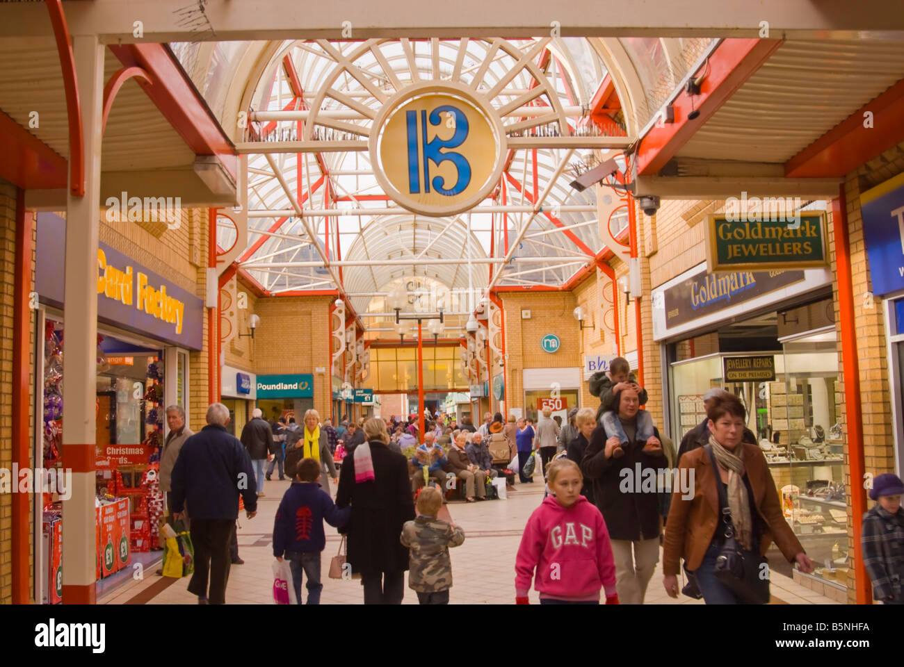 Shoppers shopping in the Britten Centre in Lowestoft,Suffolk,Uk Stock
