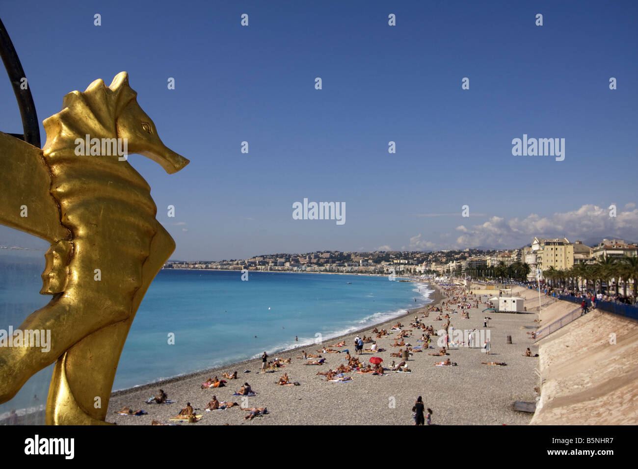 France Nice Promenade des Anglais Castel beach entrance Stock Photo