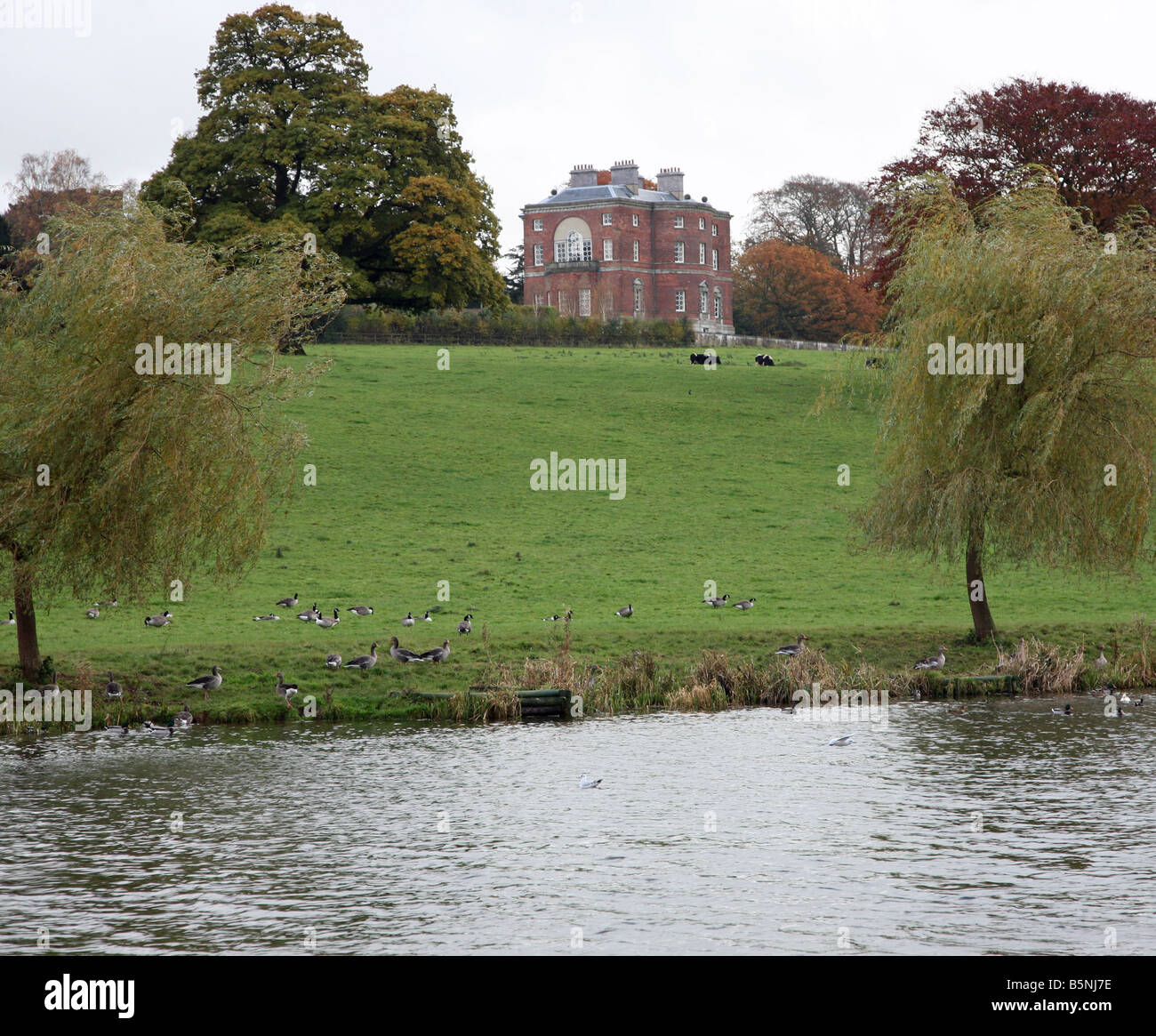 Barlaston Hall, an English Palladian country house in the village of