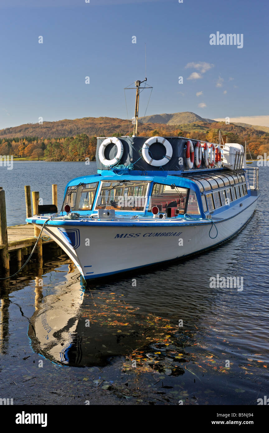 "Miss Cumbria II", passenger cruiser. Windermere, Waterhead, Ambleside, Lake District National Park, Cumbria, England. Stock Photo