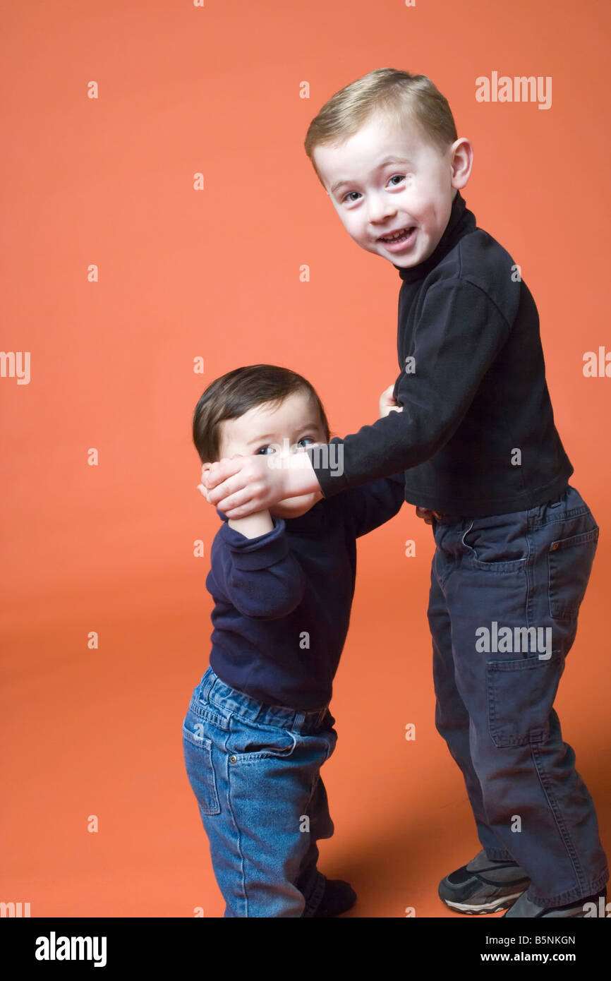 Portrait of two brothers Stock Photo Alamy
