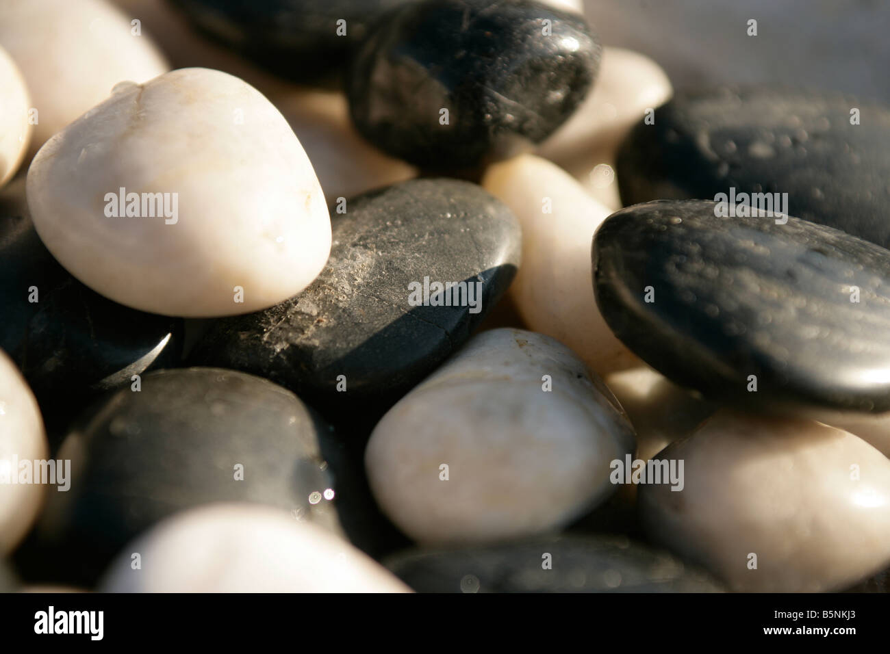 black and white pebbles in a pile Stock Photo - Alamy