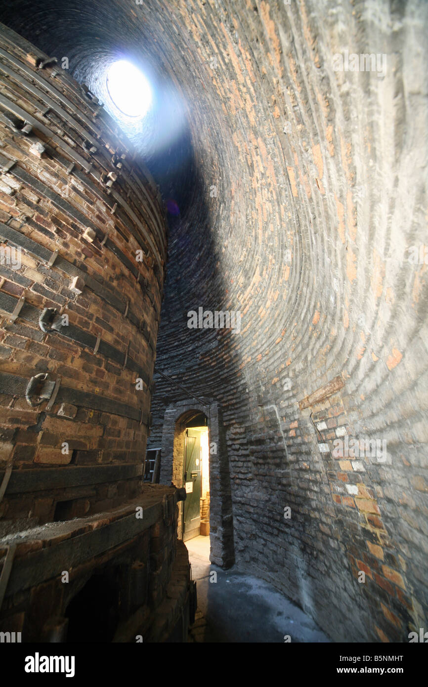 A view inside a bottle oven or kiln at Gladstone Pottery Museum, Longton, StokeonTrent