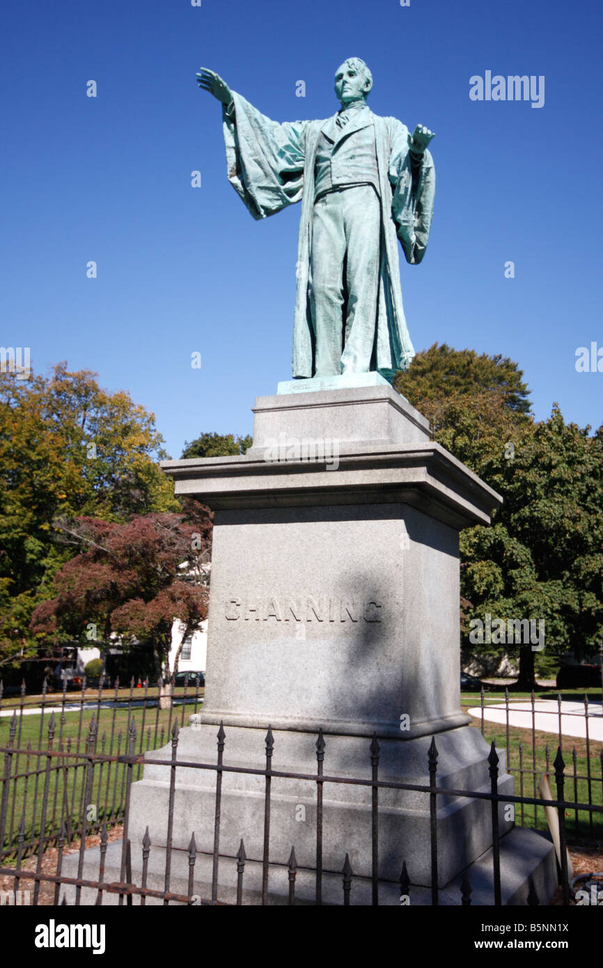 Statue of W.E. Channing in Touro Park in Newport, Rhode Island Stock Photo