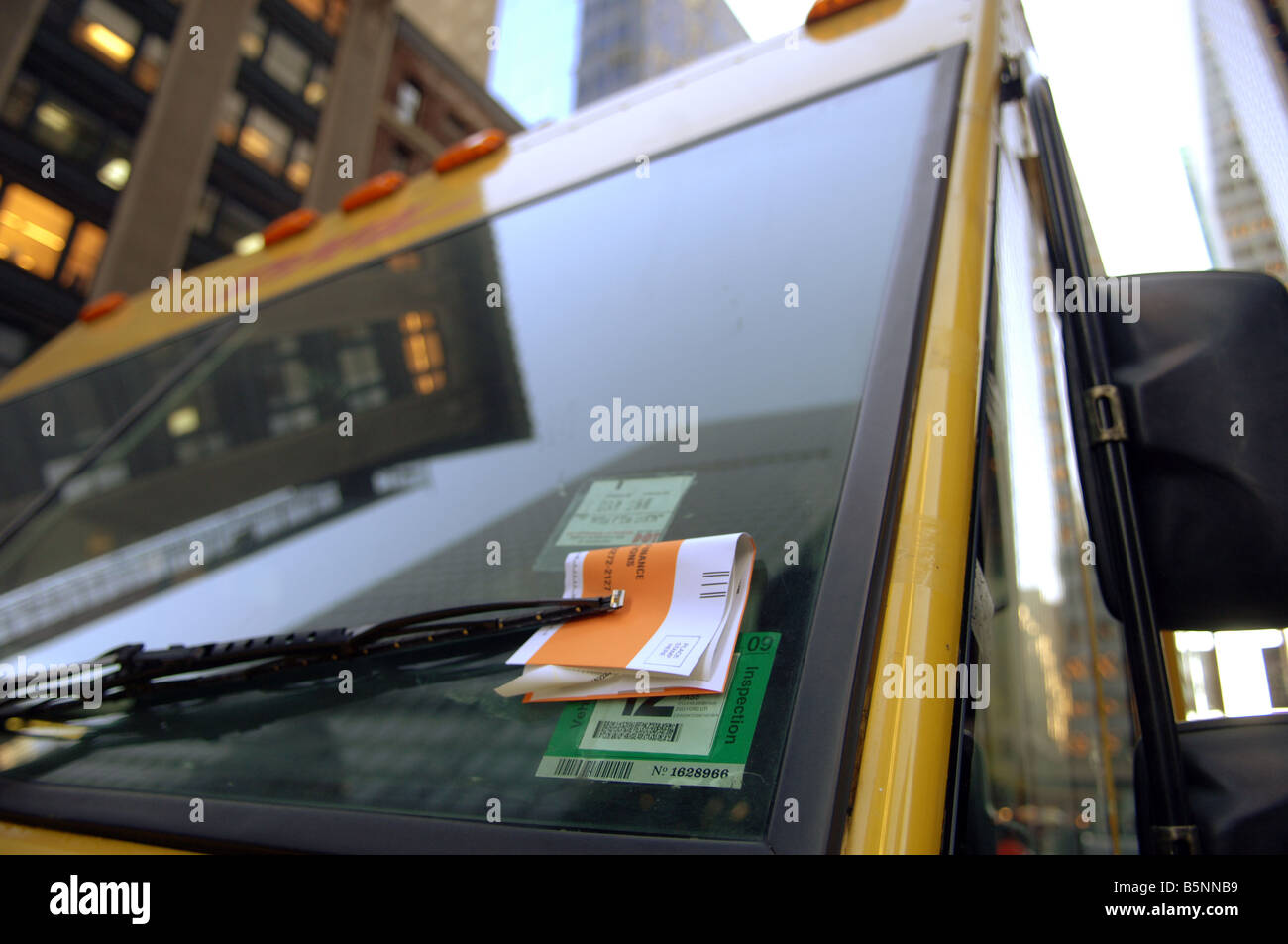A parking ticket on a DHL delivery truck in New York Stock Photo Alamy