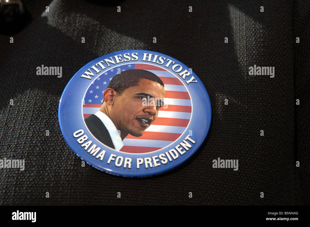 President-elect Barack Obama button Stock Photo