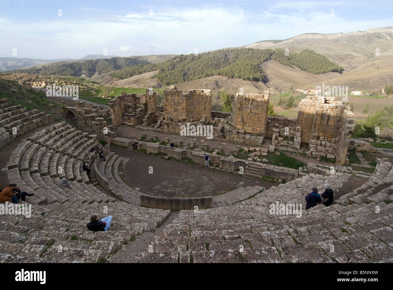 Theatre, Roman site of Djemila, Algeria Stock Photo