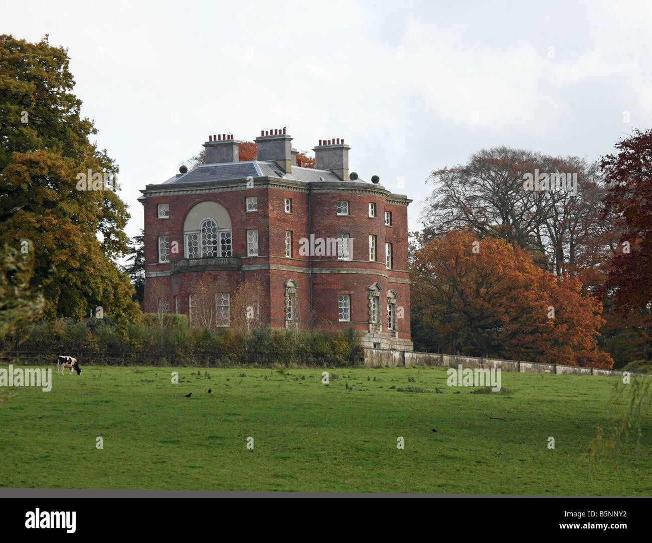 Barlaston Hall, an English Palladian country house in the village of