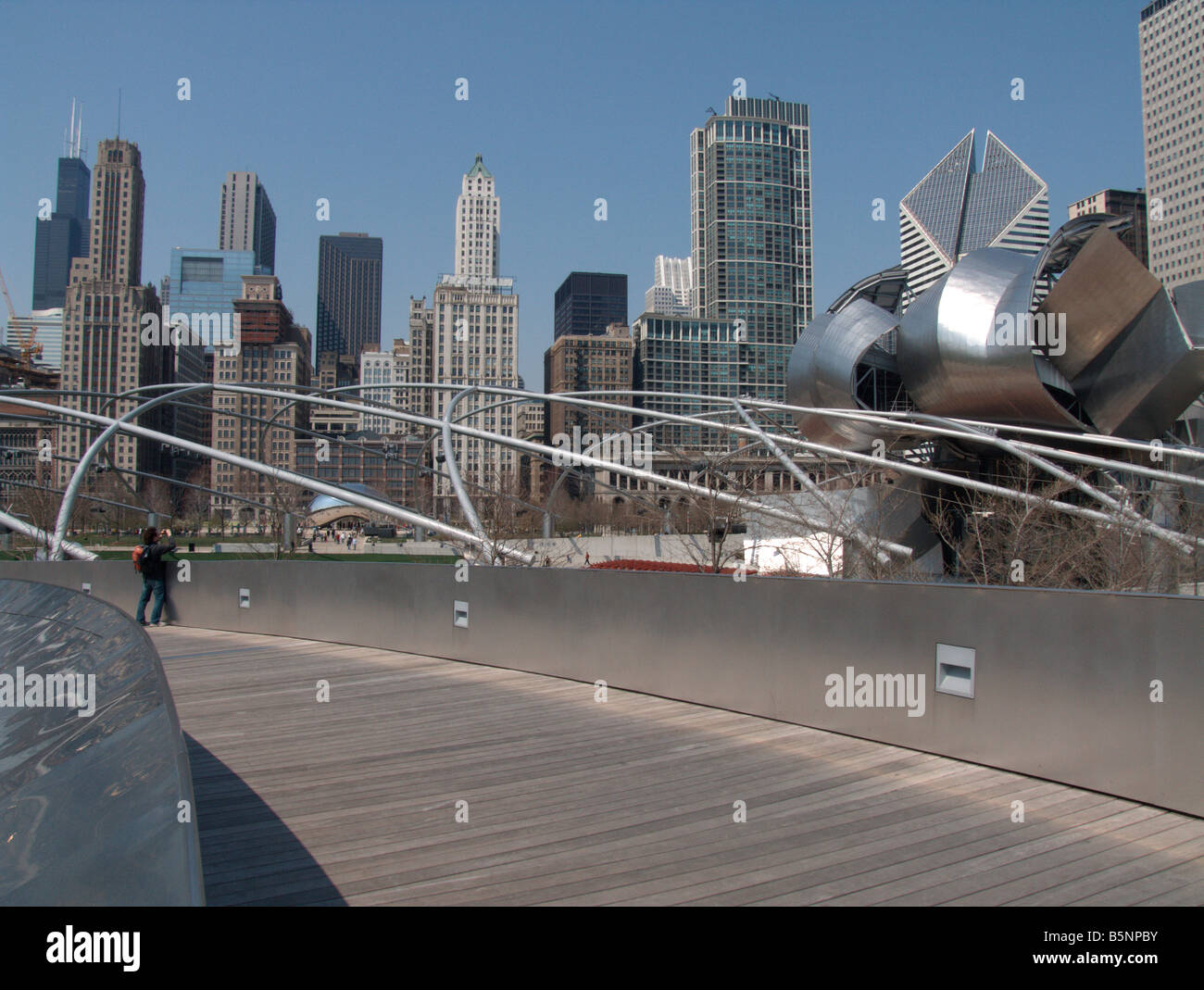 The Loop as seen from BP Bridge (by Frank Gehry, 2004). Millennium Park ...
