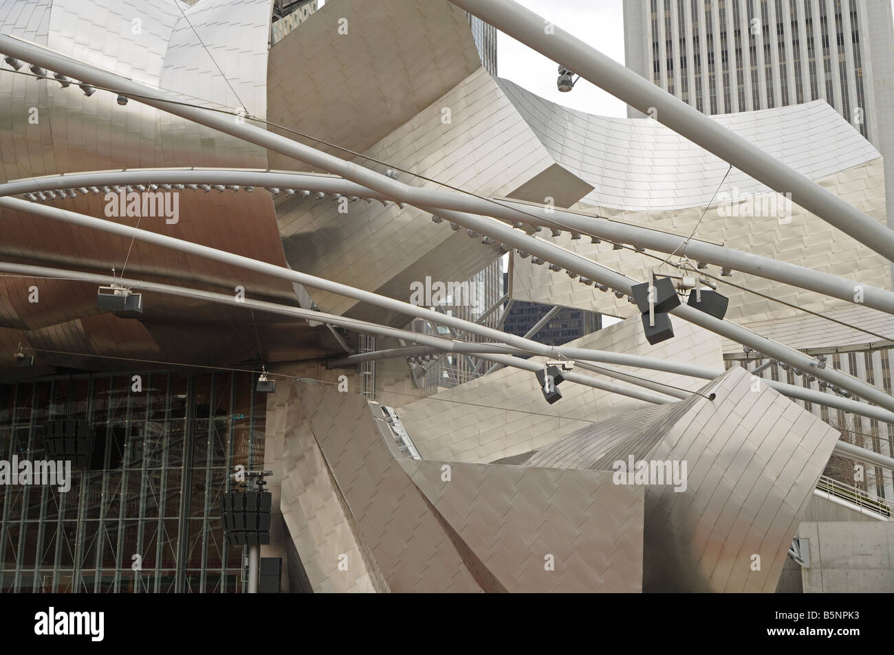 Detail Of Metallic Architecture At Jay Pritzker Pavilion (by Frank ...