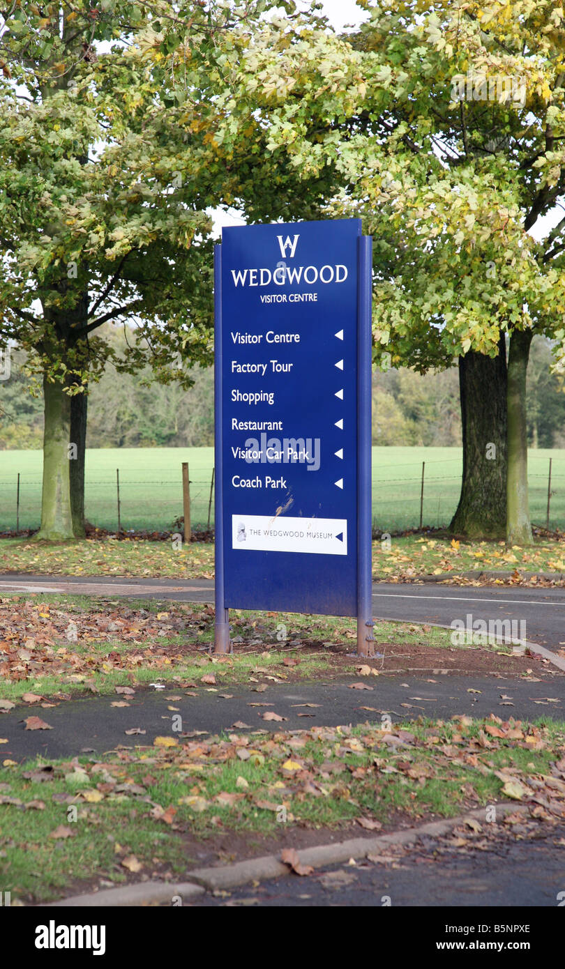 A sign showing the visitor centre attraction at the Wedgwood Pottery