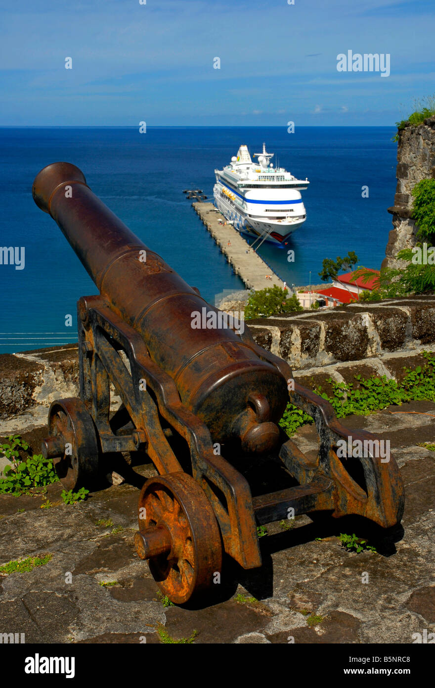 Cannon at Fort George, St George's, Grenada, 'West Indies' Stock Photo