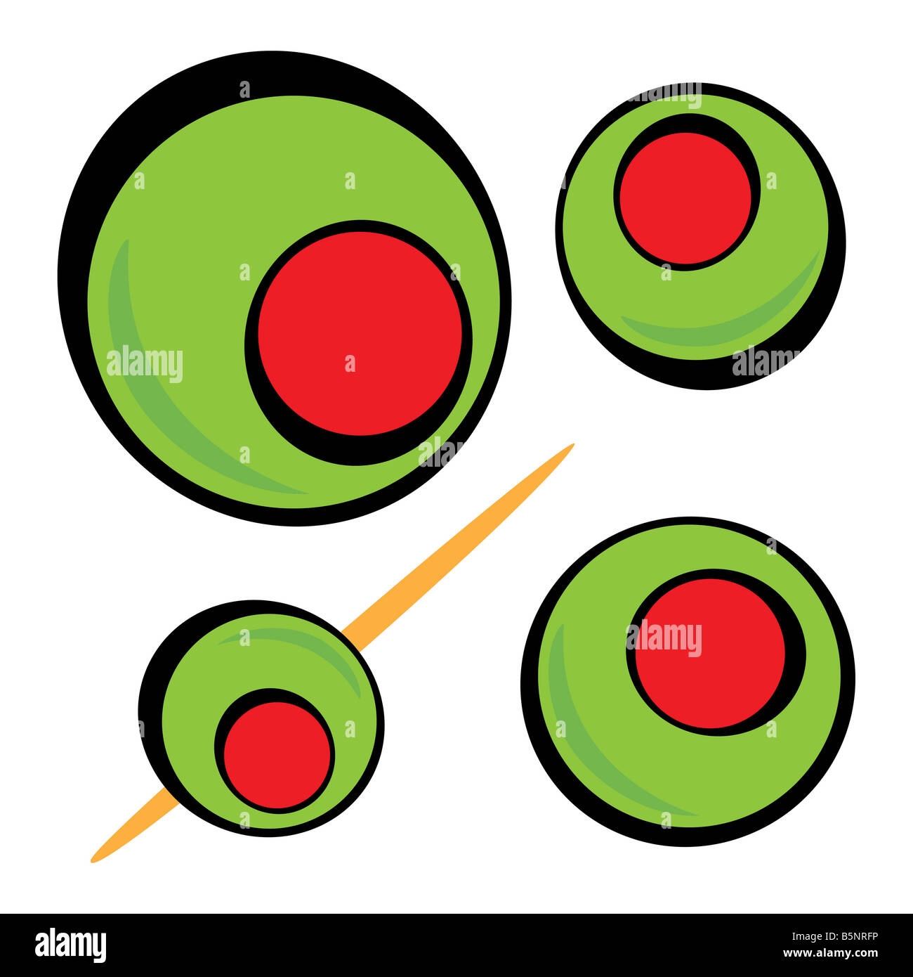 A variety of green olives Great clip art for a martini graphic or