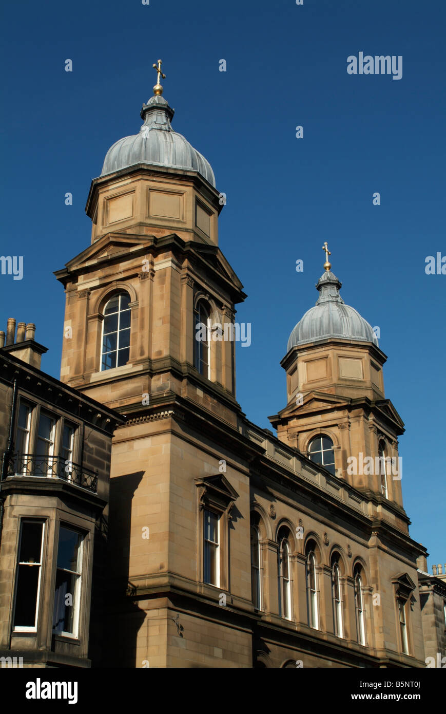 The twin towers of Palmerston Place Church, Edinburgh, Scotland, UK Stock Photo Alamy
