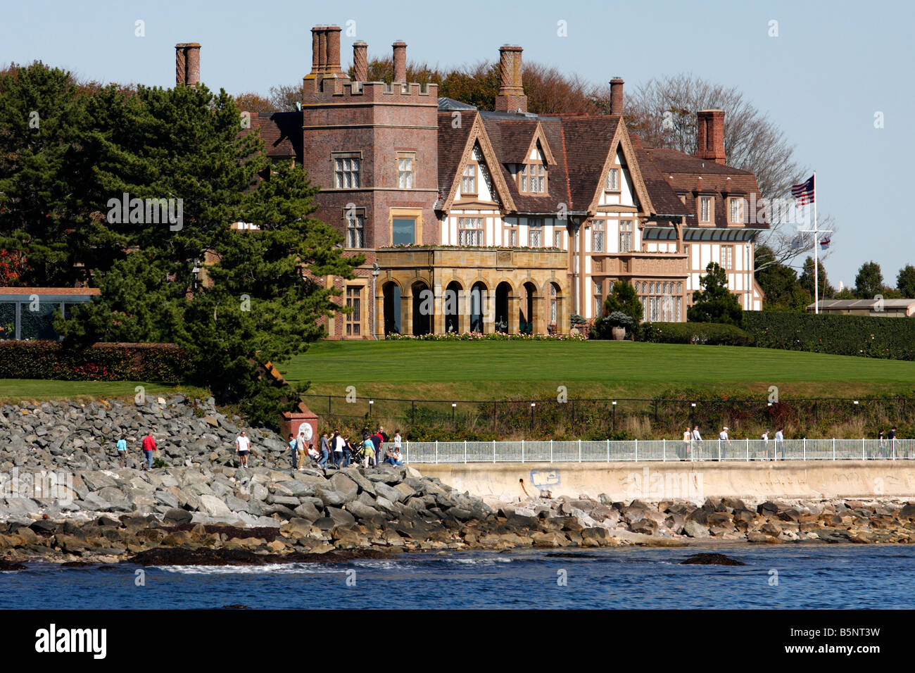 Mansion Along Cliff Walk In Newport Rhode Island Stock Photo Alamy