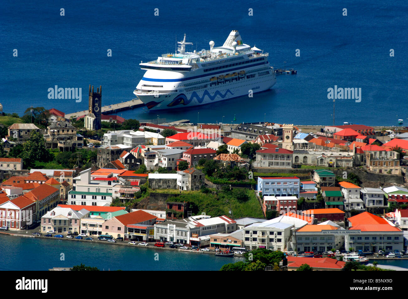 Aida Cruise Ship In Dock At St George S Grenada In The West Indies Stock Photo Alamy
