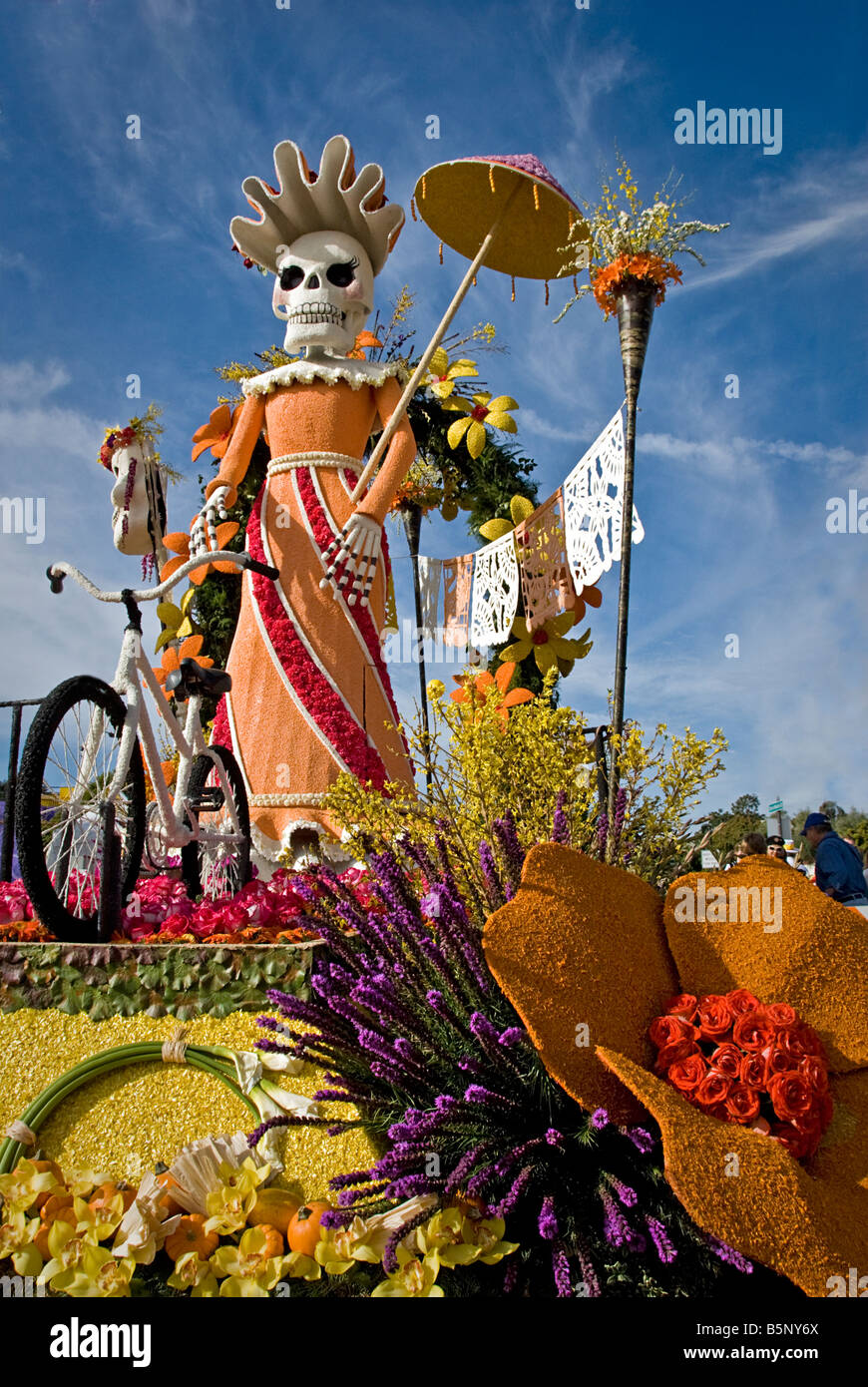 Pasadena CA, Los Angeles California, Santa Fe Springs Float Extraordinaire Trophy 'Celebration of Life Dia de Los Muertos' Stock Photo