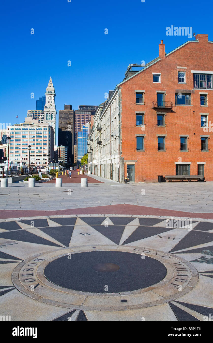 Compass on Long Wharf Boston Massachusetts USA Stock Photo Alamy