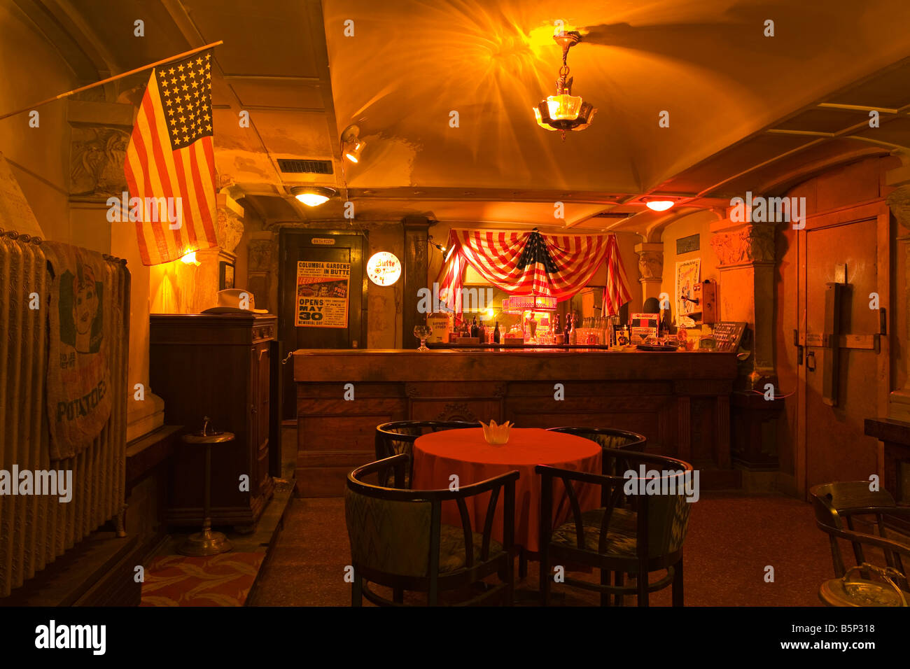 Rockwood Speakeasy in the Underground City National Historic District Butte Montana USA Stock Photo