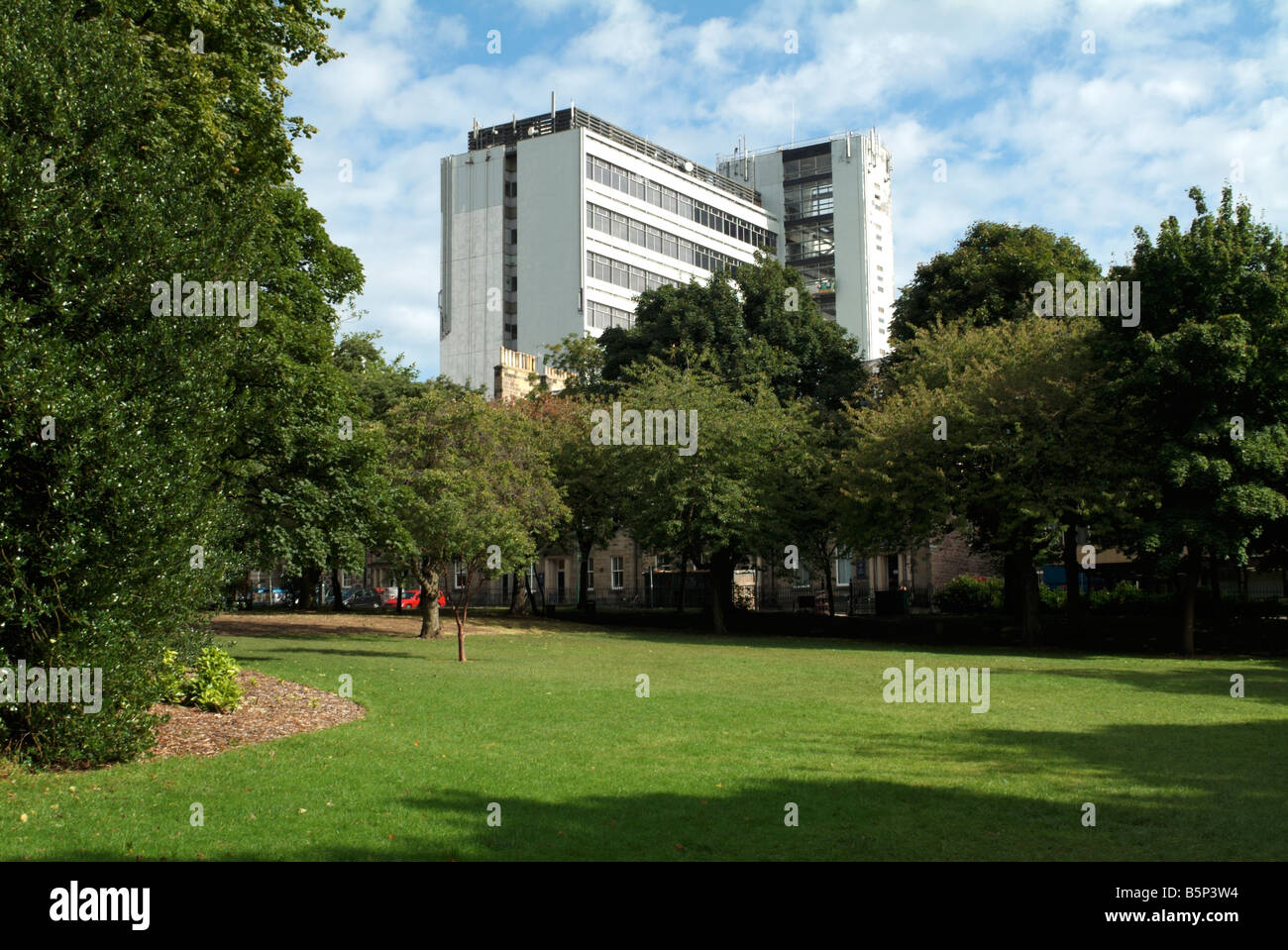 Square gardens and the Appleton Tower, Edinburgh, Scotland, UK