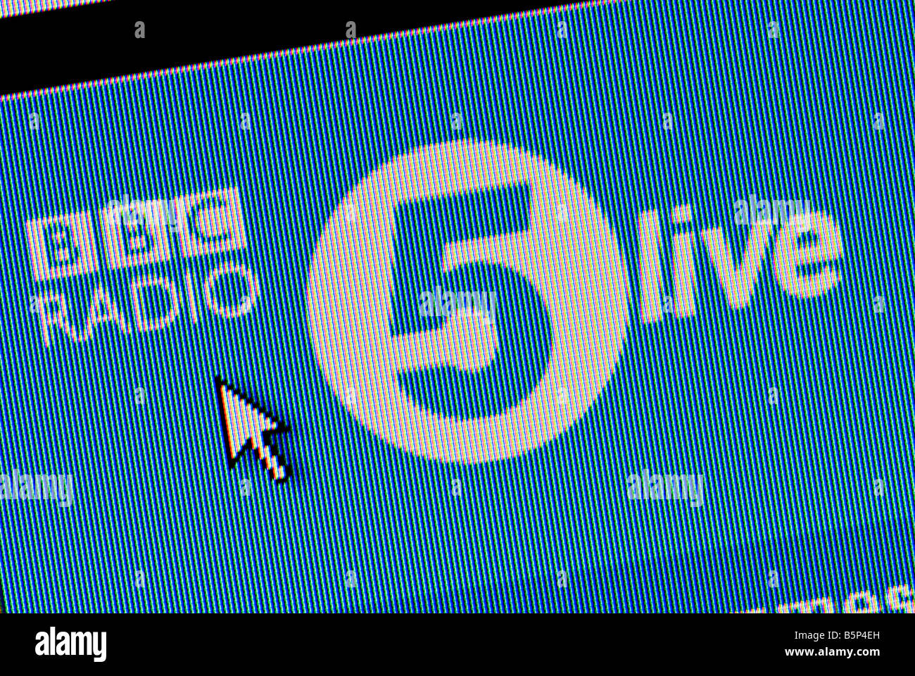 Macro screenshot of BBC Radio 5 Live website Editorial use only Stock Photo