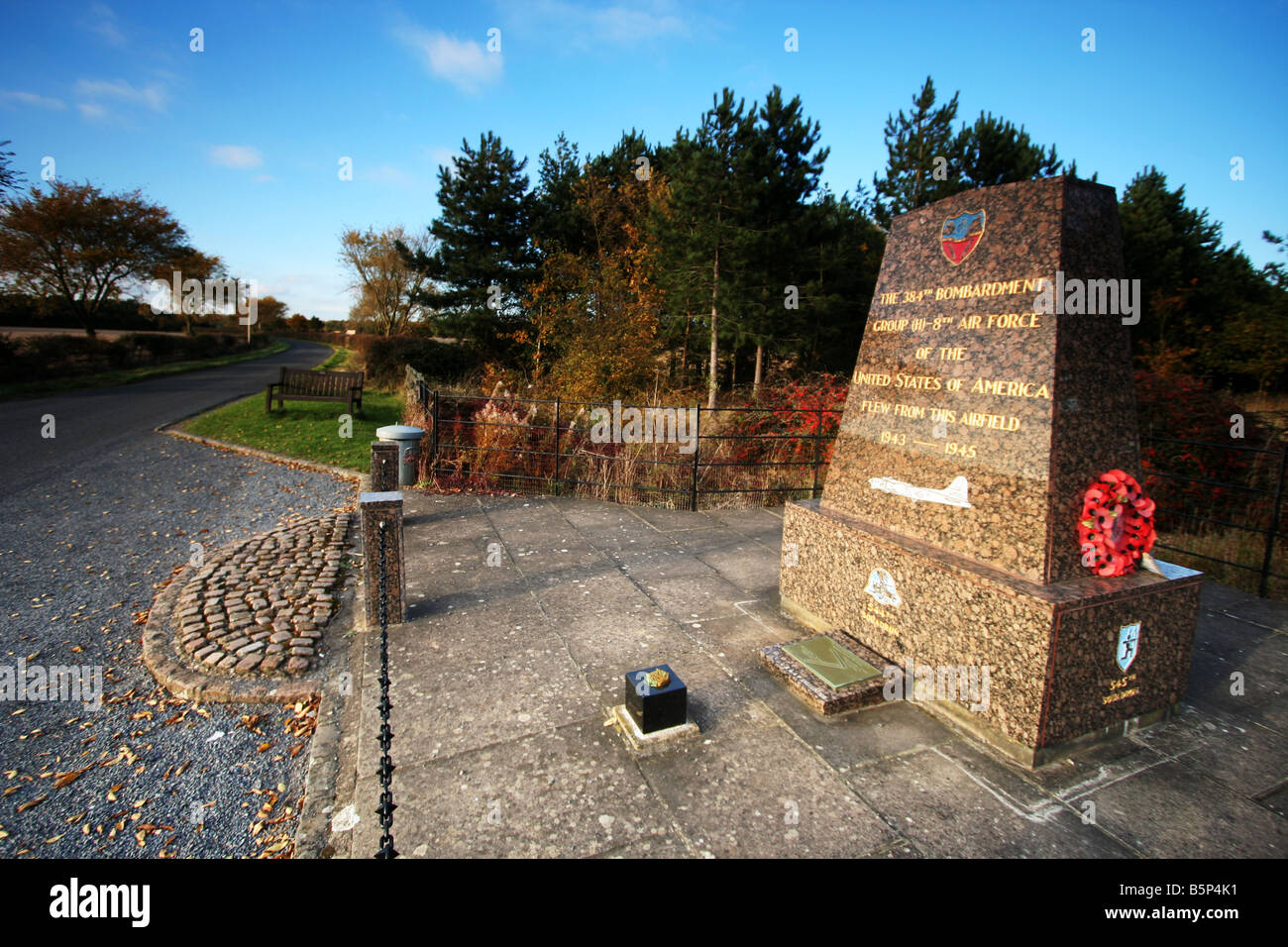 A memorial to the 384th Bomb Group at Grafton Underwood,Northamptonshire Stock Photo