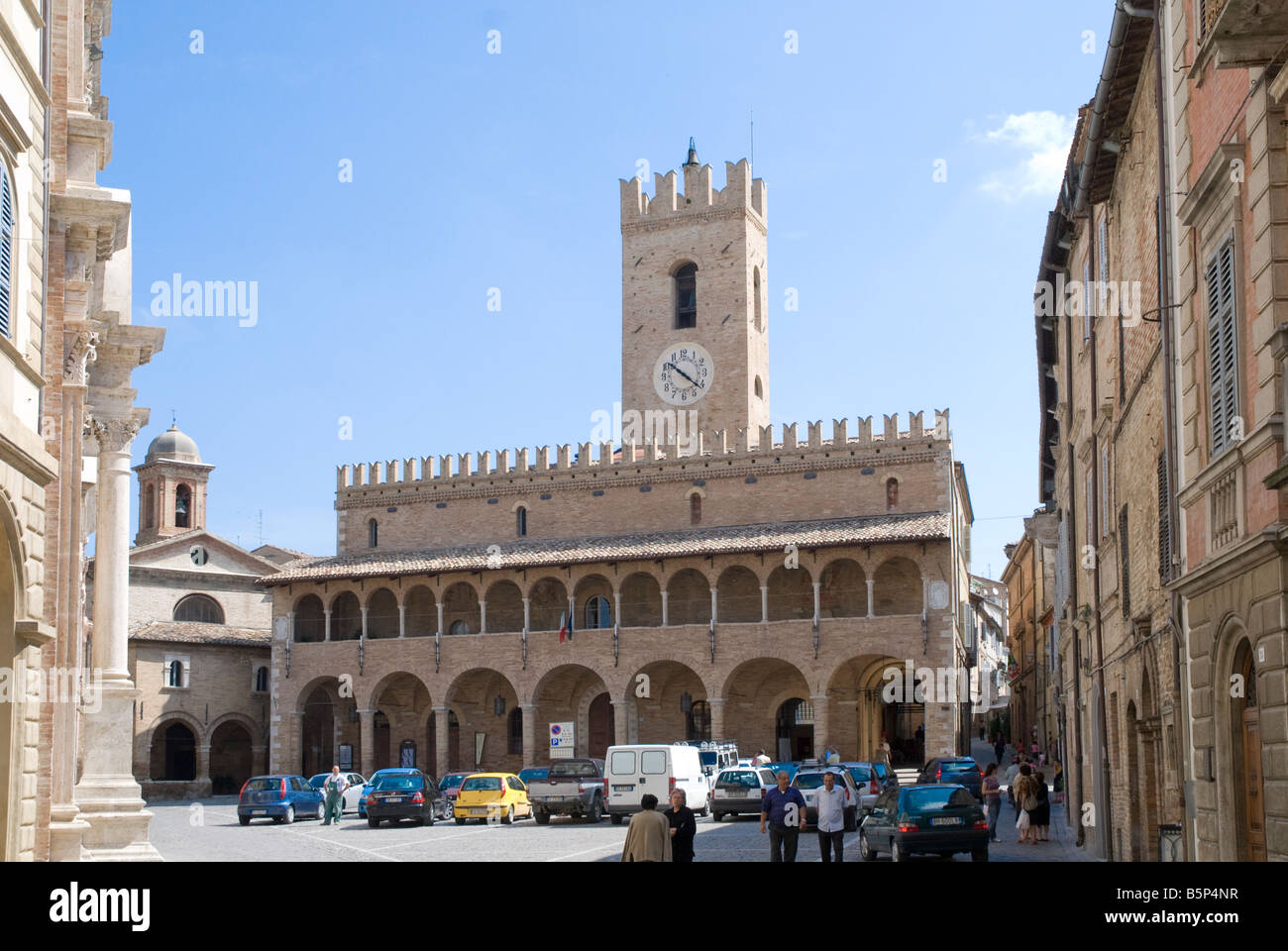 Palazzo Comunale - town hall- of Offida in Le Marche Stock Photo