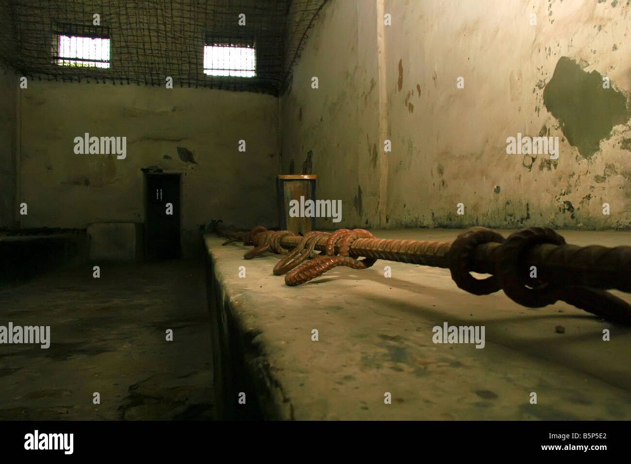 inside a room of death in poulo condor's convict prison, french indochina colony Stock Photo
