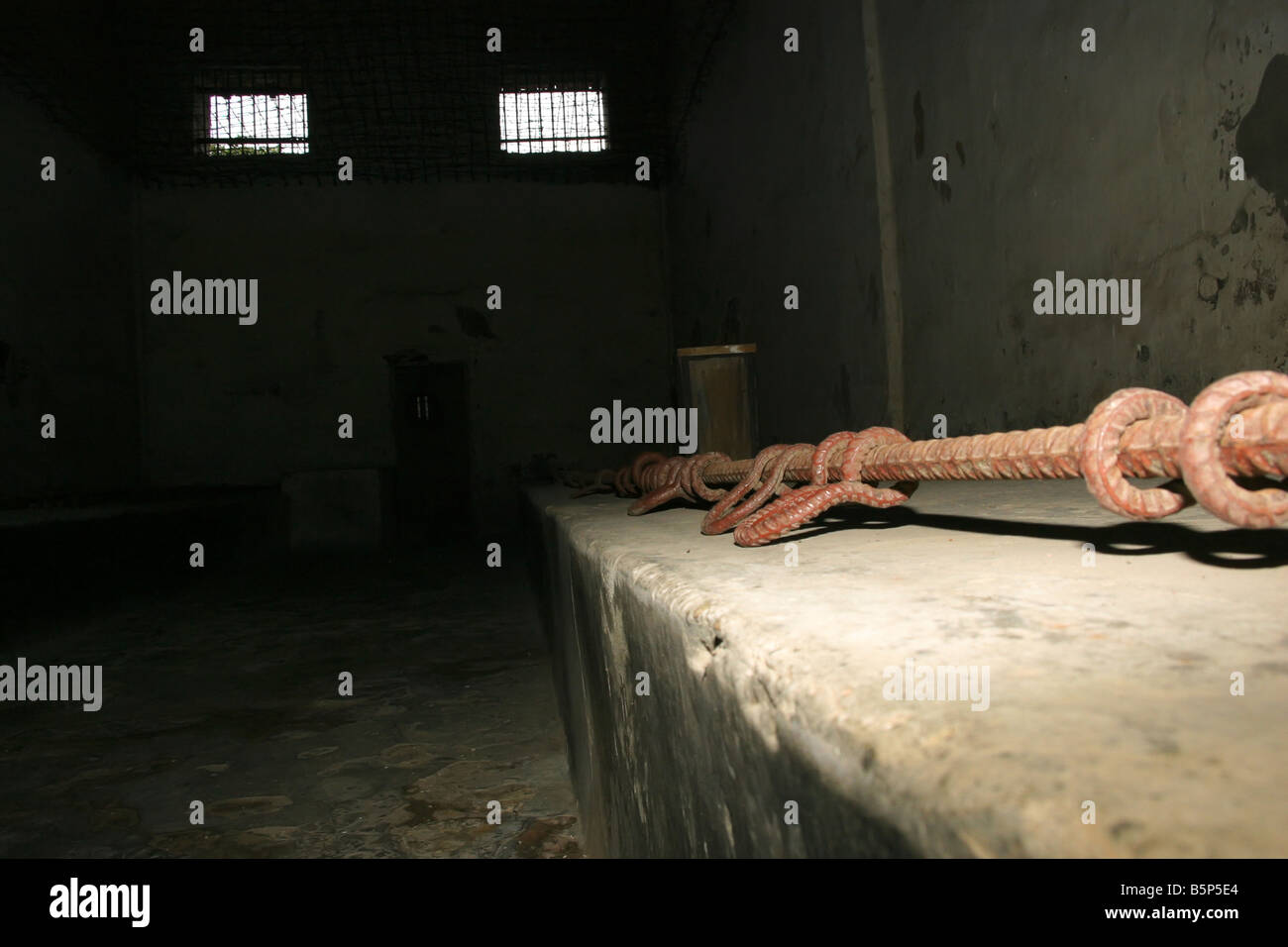 inside a room of death in poulo condor's convict prison, french indochina colony Stock Photo