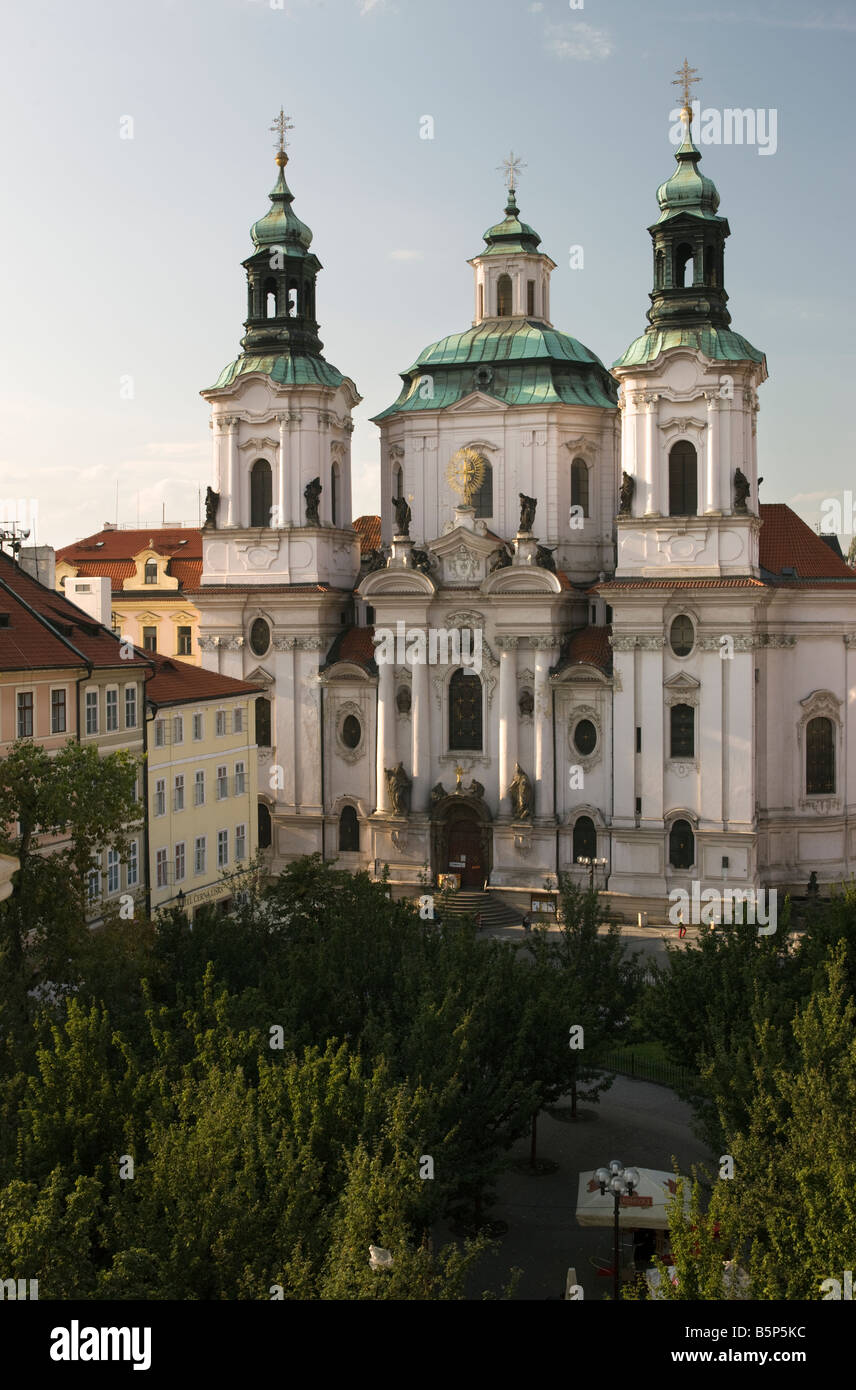 SAINT NICHOLAS CHURCH OLD TOWN SQUARE STARE MESTO PRAGUE CZECH REPUBLIC Stock Photo