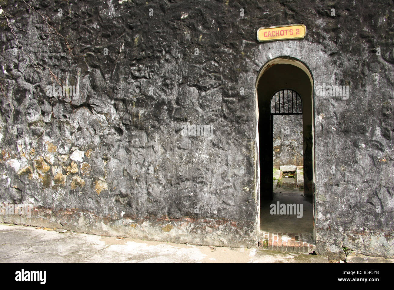 entrance of french convict prison, poulo condor island aka con son, vietnam Stock Photo