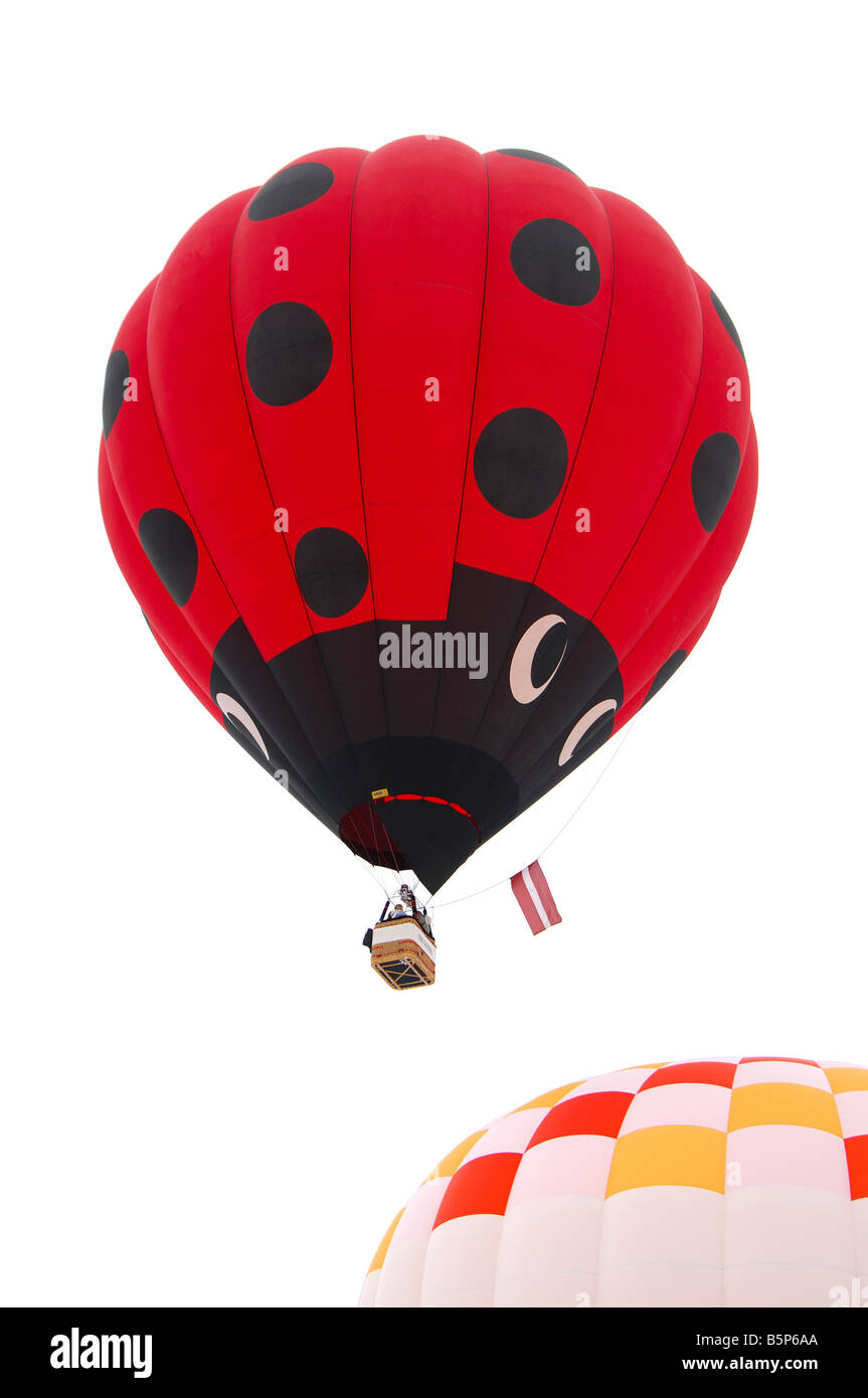 Ascending Montgolfier, hot air balloon, International Balloon Festival, Chateau d Oex, Switzerland Stock Photo