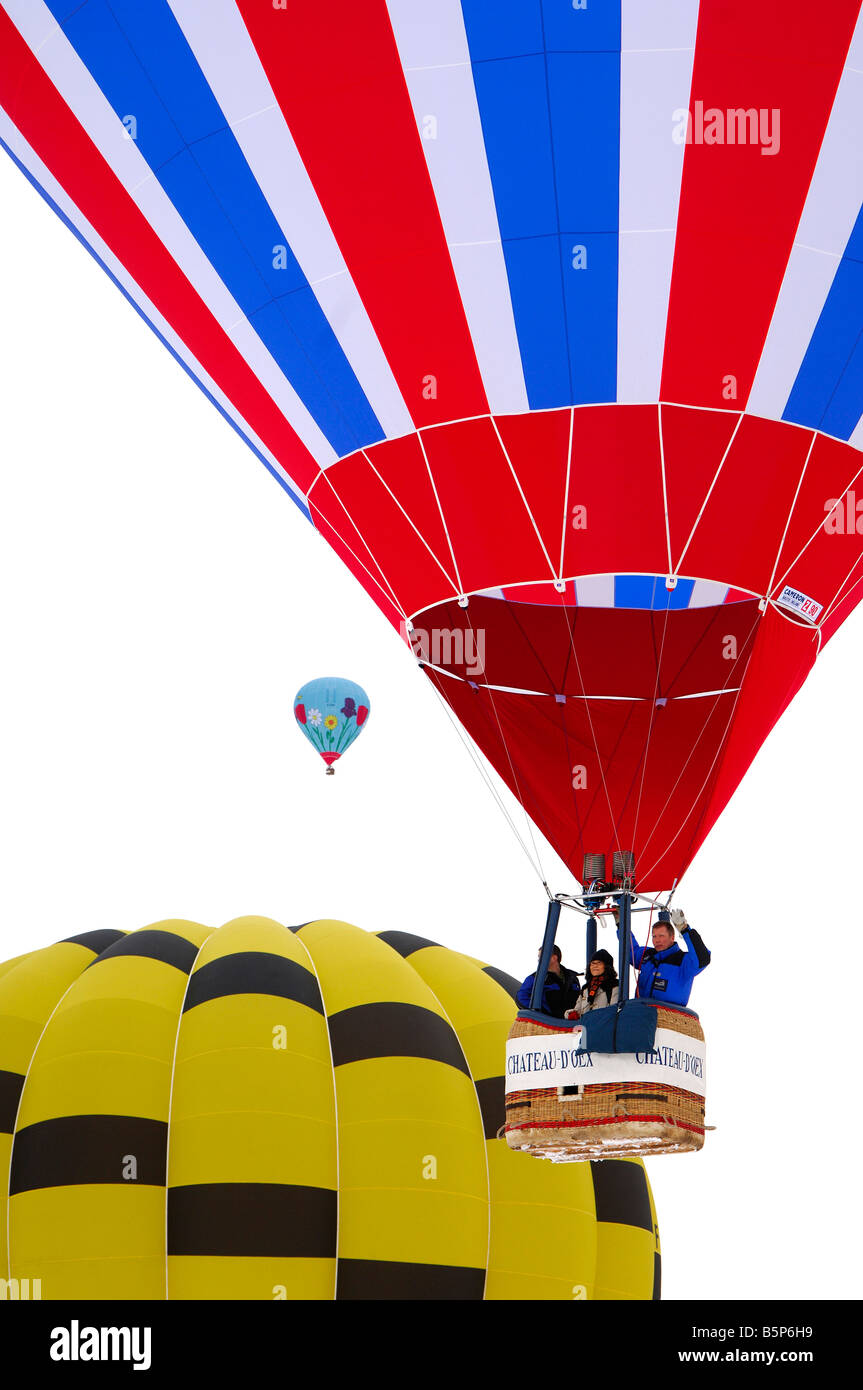 Ascending hot-air balloons Stock Photo