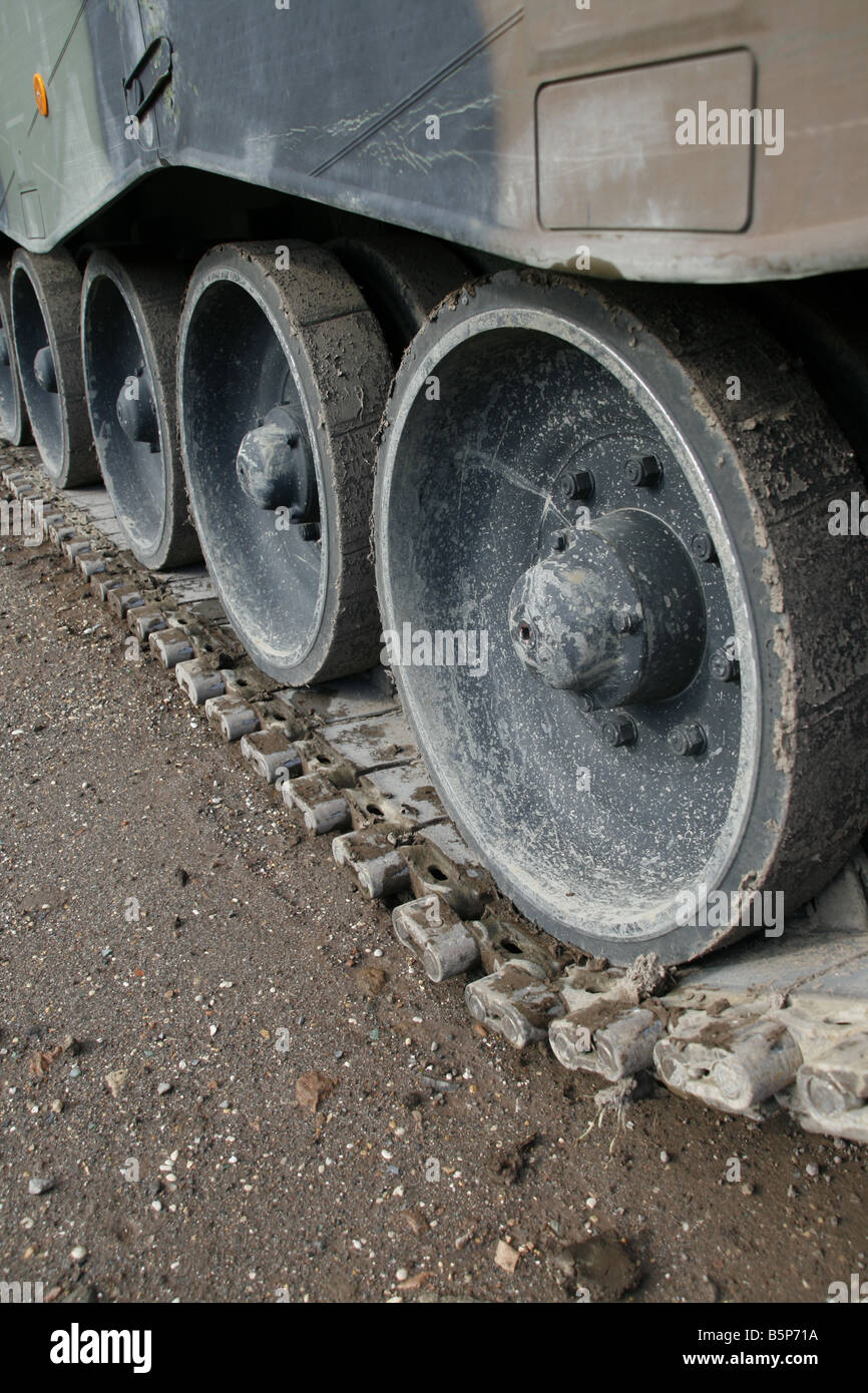 detail of army tank wheels on battle field Stock Photo Alamy