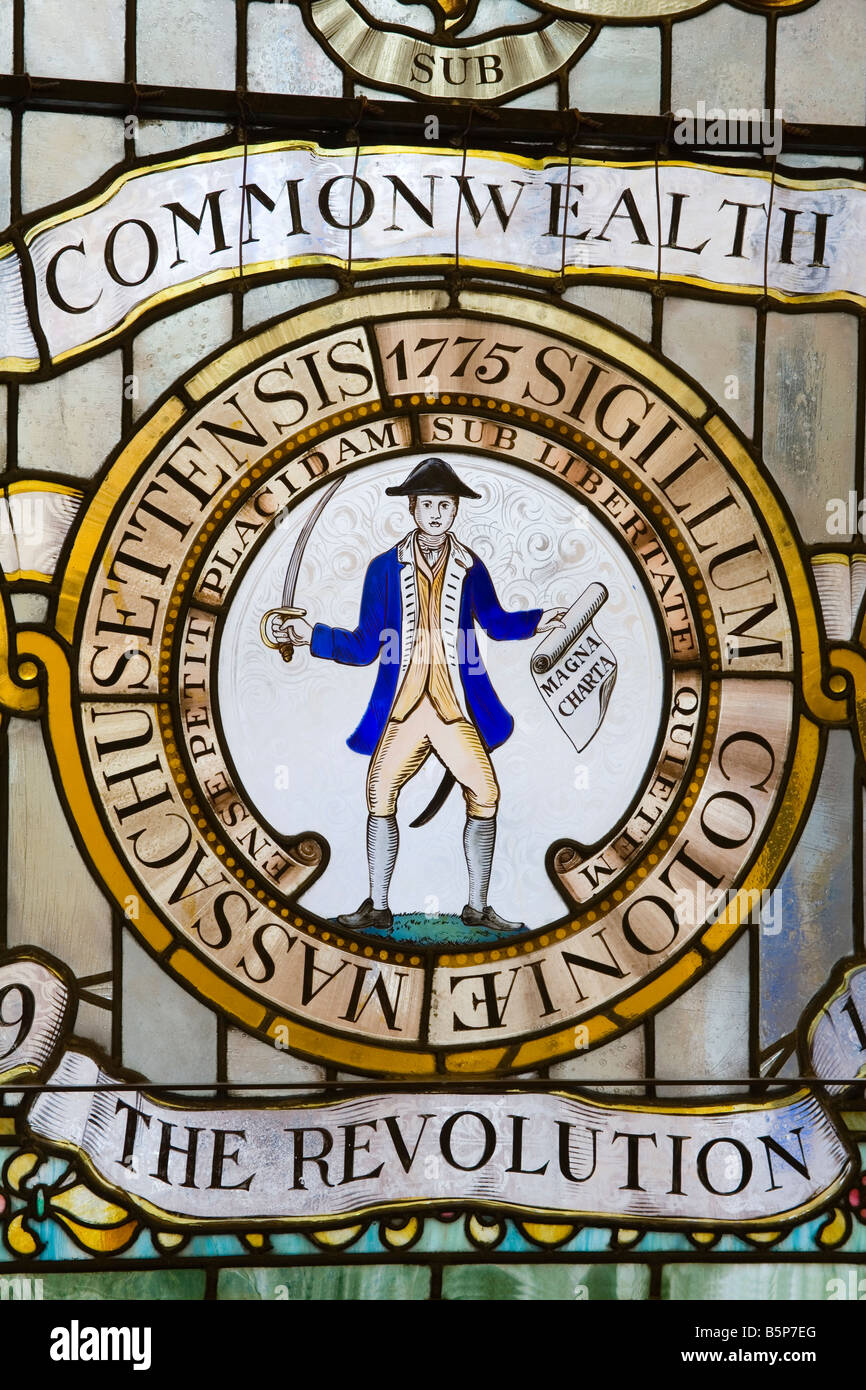 Stained Glass Massachusetts State House Boston Massachusetts USA Stock