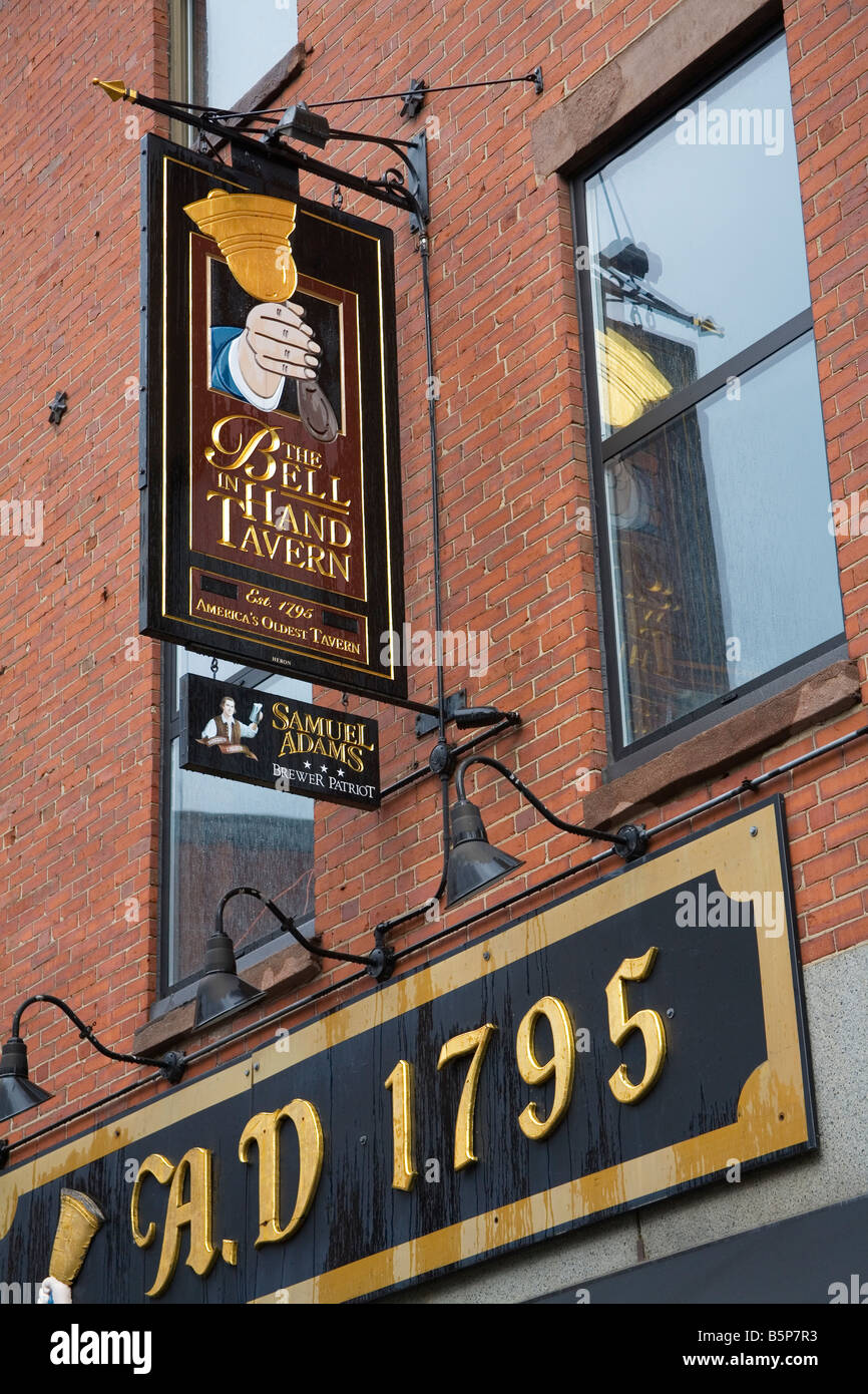 Historic Bell Hand Tavern Freedom Trail Boston Massachusetts USA Stock