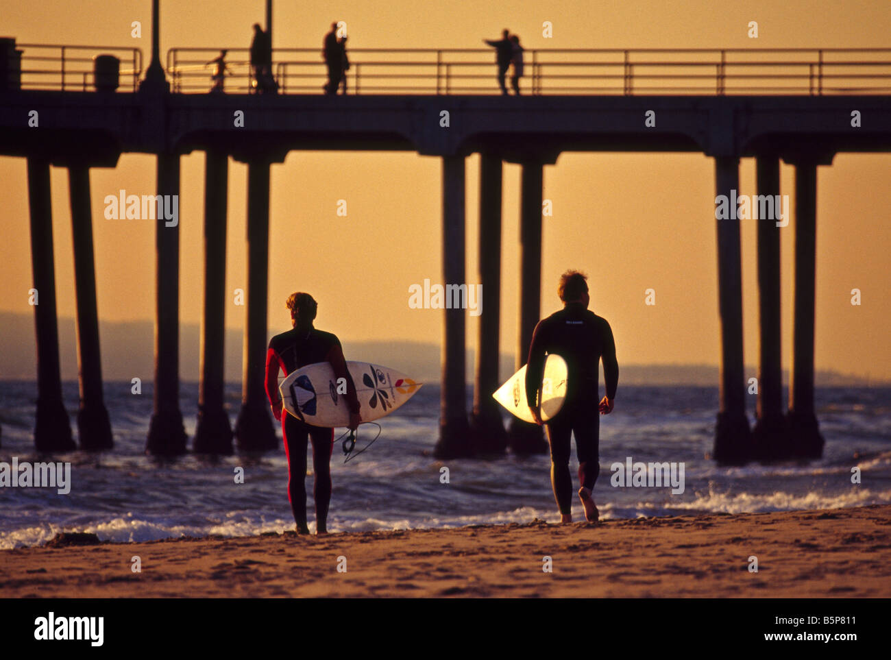 Surfers on Huntington Beach California Stock Photo Alamy